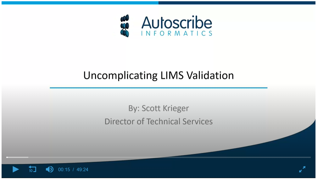 LIMS Validation Webinar